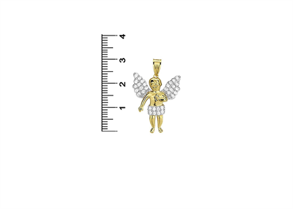 Two Tone Plated Baby Jesus Religious Angel Pendant